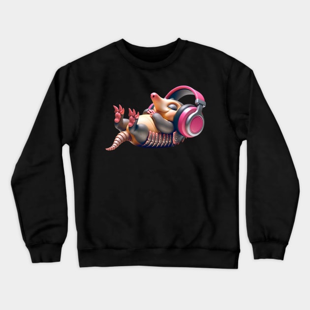Chill Armadillo DJ – Spinning Tunes and Taking It Easy Tee Crewneck Sweatshirt by vk09design
